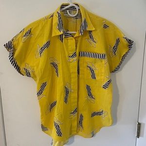 Vintage Oak Hill Yellow Women's Button Up Shirt